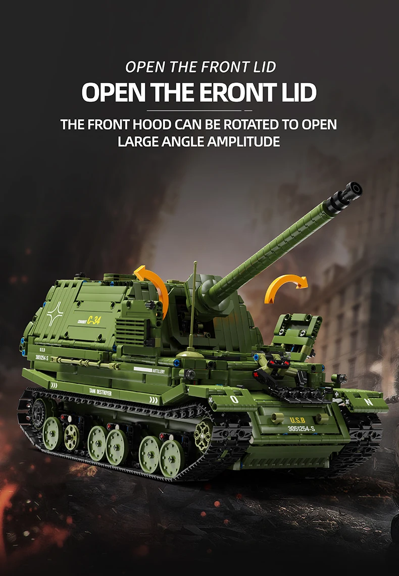 2436PCS Ferdinand Tank Building Blocks WW2 Classic Heavy Elephant Tank Model Bricks Collection Display Kid DIY Toy Birthday Gift 2436PCS Ferdinand Tank Building Blocks WW2 Classic Heavy Elephant Tank Model Bricks Collection Display Kid DIY Toy Birthday Gift