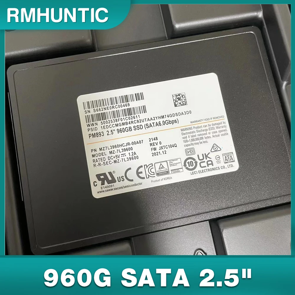 SSD For Samsung PM893 Enterprise Server Solid State Drive MZ7L3960HCJR-00A07 960G SATA 2.5"
SSD For Samsung PM893 Enterprise Server Solid State Drive MZ7L3960HCJR-00A07 960G SATA 2.5"