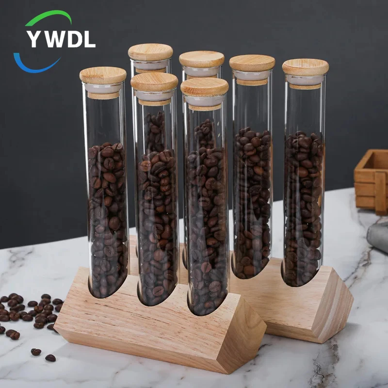 YWDL Wooden Coffee Beans Flower Tea Display Rack Stand Cereals canister Glass With Cork Sealed Storage Decorative Ornaments
YWDL Wooden Coffee Beans Flower Tea Display Rack Stand Cereals canister Glass With Cork Sealed Storage Decorative Ornaments
