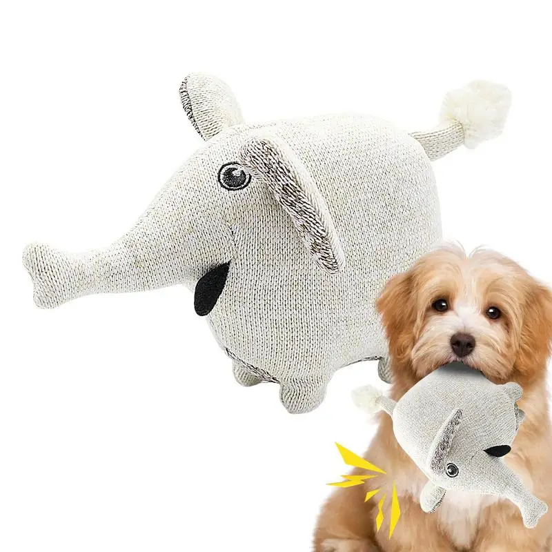 

Dog Plush Squeaky Toy Cute Interactive Animals Knitted Teething Chew Toys Bite Resistant Squeaky Toys for Dog puppies Pet Toys