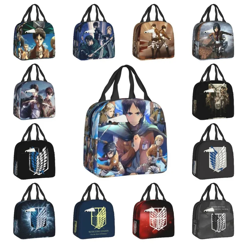 

Attack On Titan Insulated Lunch Bags for Camping Travel Anime Manga Shingeki no Kyojin Thermal Cooler Lunch Box Women Kids