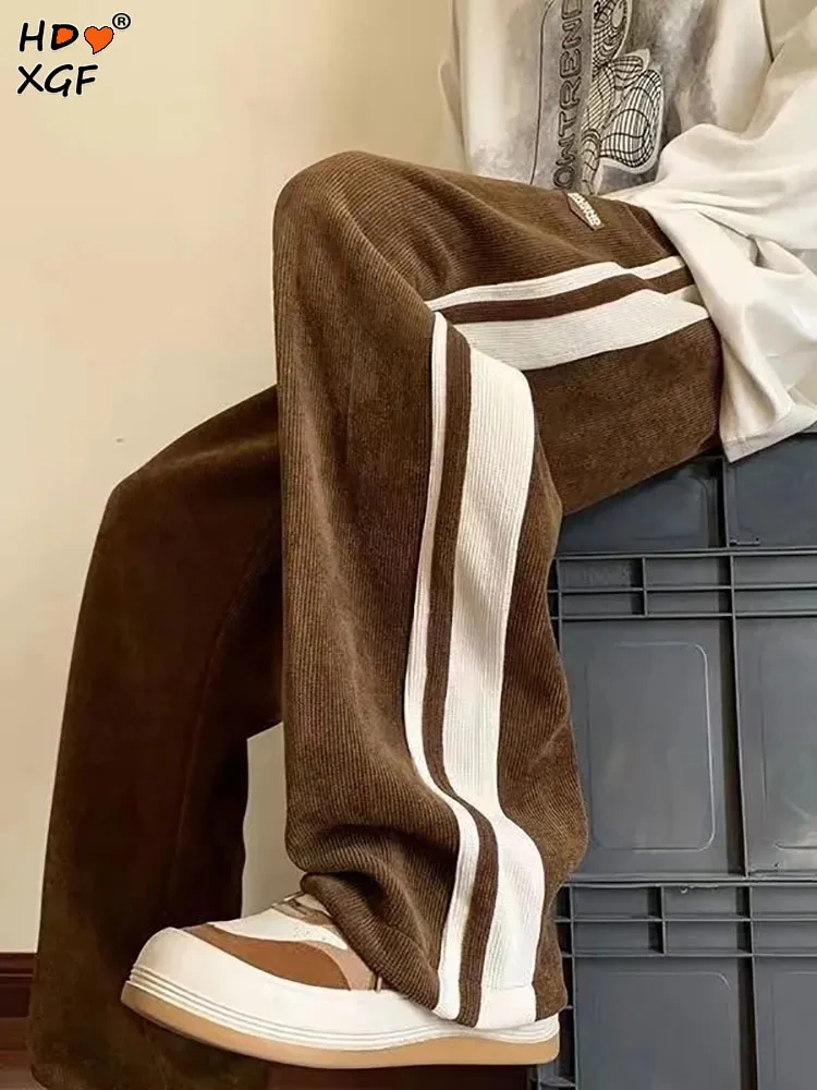 Spring Stripes Patchwork Sweatpants Fashion Women Drawstring Elastic High Waist Loose Straight Pants Casual All-match Pantalones
Spring Stripes Patchwork Sweatpants Fashion Women Drawstring Elastic High Waist Loose Straight Pants Casual All-match Pantalones