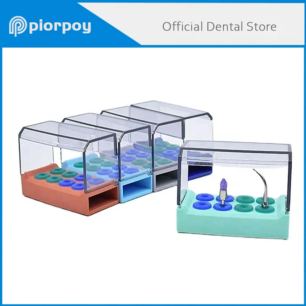 

PIORPOY Plastic Dental 8 Holes Bur Holder Colorful Dentistry Scaler Tips Placement Sterilizer Case Disinfection Box Odontologia