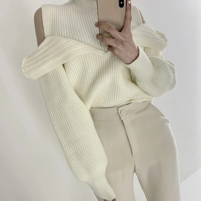 Hollow Off-Shoulder Turtleneck Sweater Women Y2K Tops Streetwear Long Sleeve Knitted Sweaters Solid Warm Winter Pullovers 23783
Hollow Off-Shoulder Turtleneck Sweater Women Y2K Tops Streetwear Long Sleeve Knitted Sweaters Solid Warm Winter Pullovers 23783