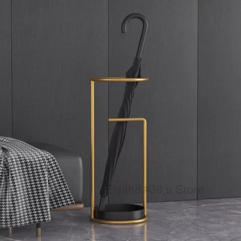 

Nordic Fashion Light Luxury Gold Umbrella Rack Simple Creative Hotel Lobby Storage Bucket Eco-friendly Metal Decorative Stand