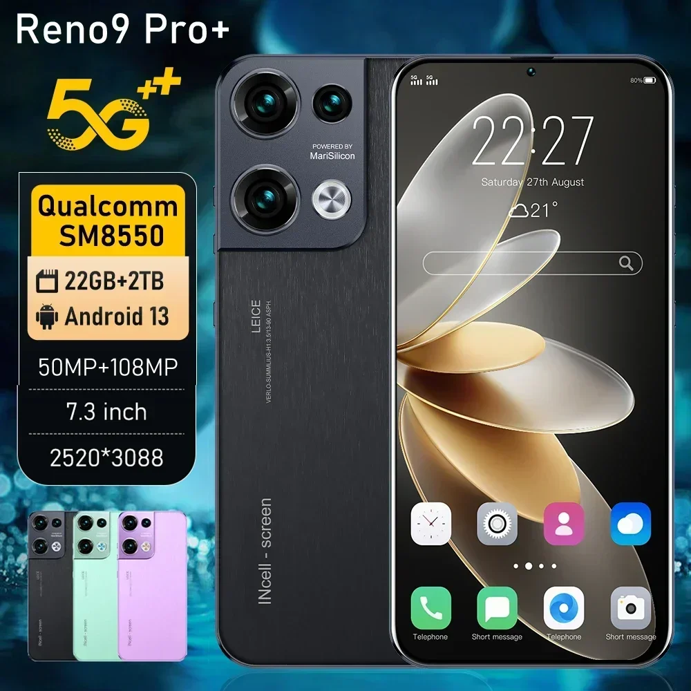 Reno9 Pro 5G Smartphone Android13 22GB+2TB 6800mAh 4G Cellphone 50MP+108MP Camera 7.3 inch Mobile Phone 10 Core Super Telephone
Reno9 Pro 5G Smartphone Android13 22GB+2TB 6800mAh 4G Cellphone 50MP+108MP Camera 7.3 inch Mobile Phone 10 Core Super Telephone
