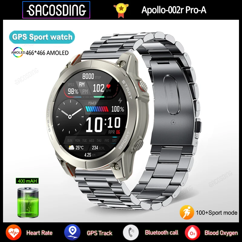 GPS Smart Watch Ultra HD 466*466 AMOLED Display Built-in GPS HD Bluetooth Call Sports Swim Waterproof Smartwatch 400mAh Battery
GPS Smart Watch Ultra HD 466*466 AMOLED Display Built-in GPS HD Bluetooth Call Sports Swim Waterproof Smartwatch 400mAh Battery