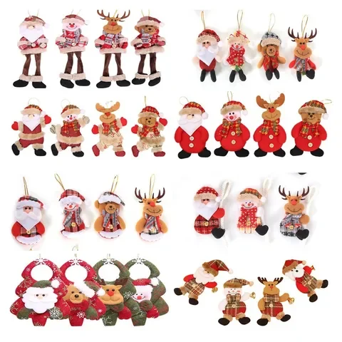 

2022 New Year Hanging Doll Christmas Santa Snowman Elk Ornaments Christmas Decoration for Home Xmas Party Navidad Gifts for Kids
