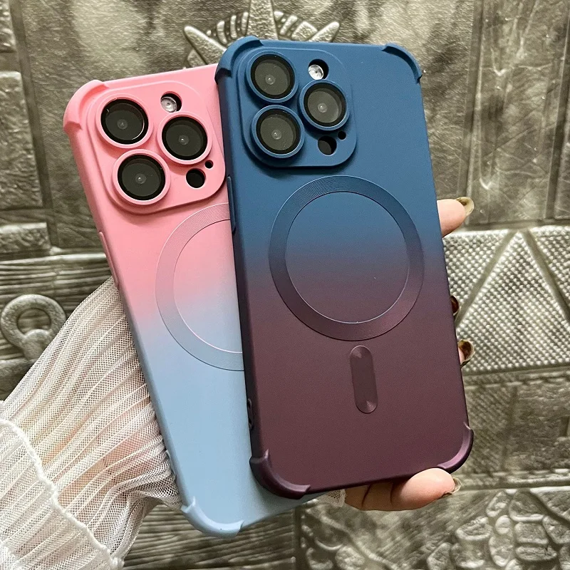 Gradient Fall Prevention Camera Lens Protector Case For iPhone 13 12 14 15 Pro Max 15 Plus For Wireless Charger Magnetic Cover
Gradient Fall Prevention Camera Lens Protector Case For iPhone 13 12 14 15 Pro Max 15 Plus For Wireless Charger Magnetic Cover