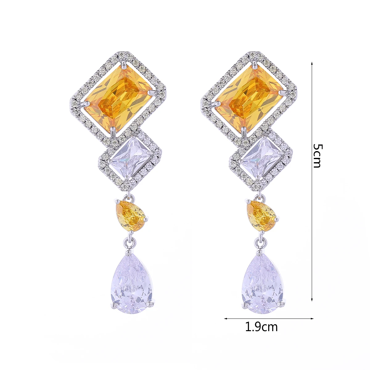 LINCY Brand Women Party Jewelry White Gold Color Luxury Square Yellow Zircon Long Drop Earring
LINCY Brand Women Party Jewelry White Gold Color Luxury Square Yellow Zircon Long Drop Earring