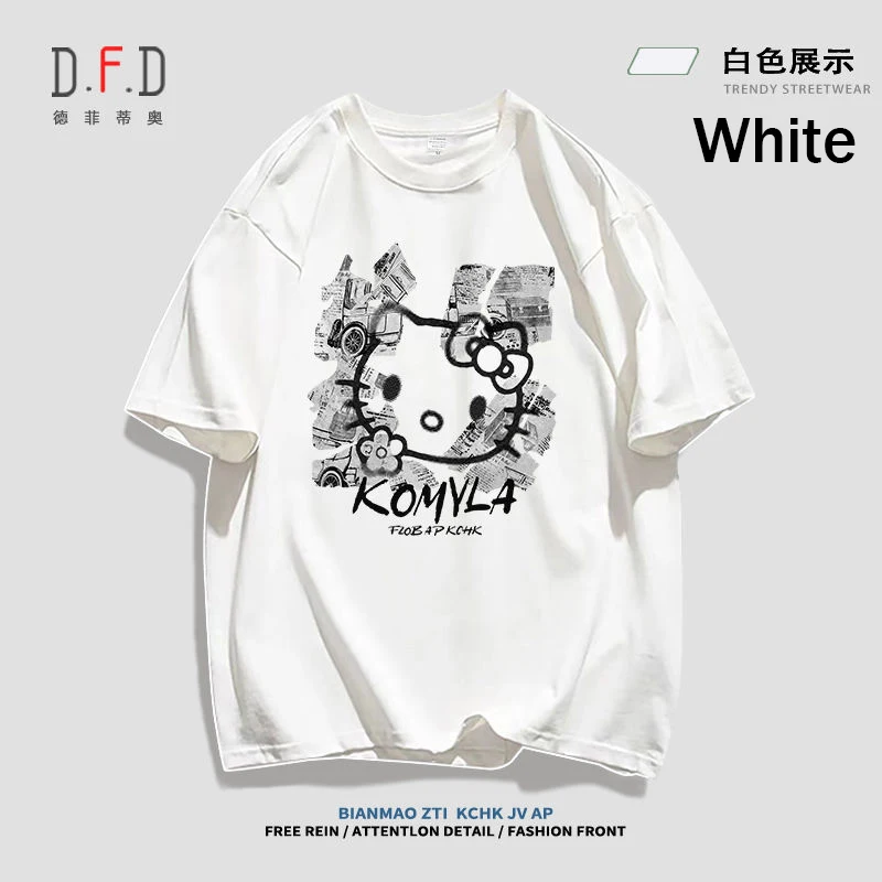 Sanrio Hellokitty Print Short Sleeve T-Shirt Retro Chic Girlfriends Outfit Couple Outfit Ins Style 2023 Summer Trend
Sanrio Hellokitty Print Short Sleeve T-Shirt Retro Chic Girlfriends Outfit Couple Outfit Ins Style 2023 Summer Trend