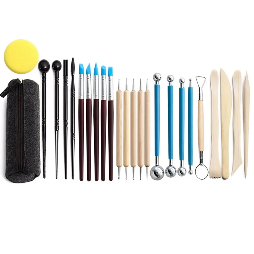 Premium Pottery Clay Sculpting Tools 25 Pcs Set for DIY Crafts Wooden Handle and Metal Tools for Flexibility
Premium Pottery Clay Sculpting Tools 25 Pcs Set for DIY Crafts Wooden Handle and Metal Tools for Flexibility
