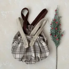 British Style Baby Strap Jumpsuit Infant Vintage Plaid Bodysuit For Boys Girl Fashion Toddler Overalls Kids Lapel Shirts
British Style Baby Strap Jumpsuit Infant Vintage Plaid Bodysuit For Boys Girl Fashion Toddler Overalls Kids Lapel Shirts