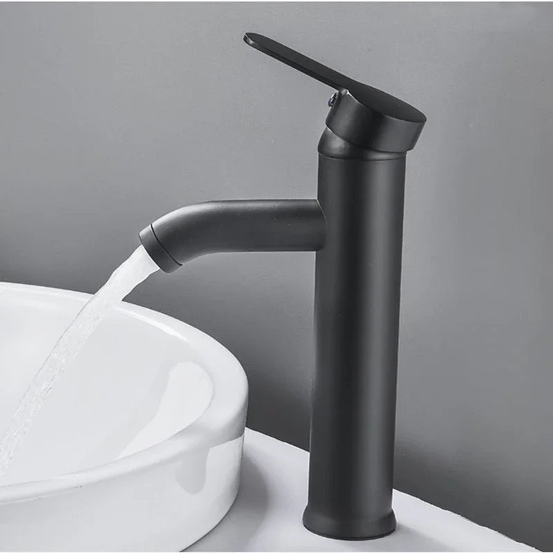 Wash-basin Faucets Stainless Steel Single Handle Bathroom Faucet Deck Mounted Cold Hot Water Crane Sink Mixer Taps Black/Silver
Wash-basin Faucets Stainless Steel Single Handle Bathroom Faucet Deck Mounted Cold Hot Water Crane Sink Mixer Taps Black/Silver