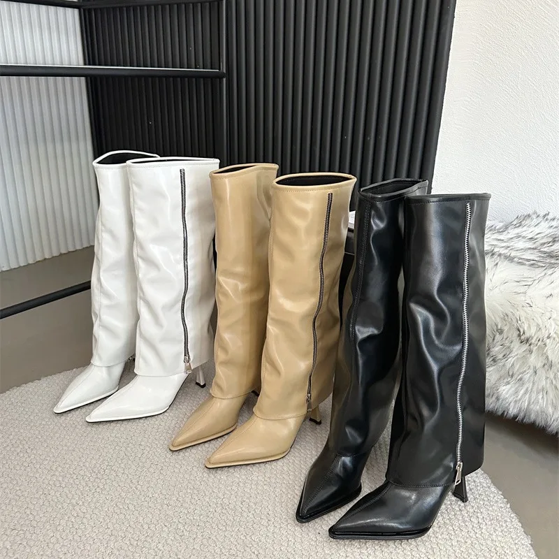 2024 Autumn/winter New European and American Fashion Side Zipper Pointed Thin Heels Fashion Style High Heel Boots
2024 Autumn/winter New European and American Fashion Side Zipper Pointed Thin Heels Fashion Style High Heel Boots