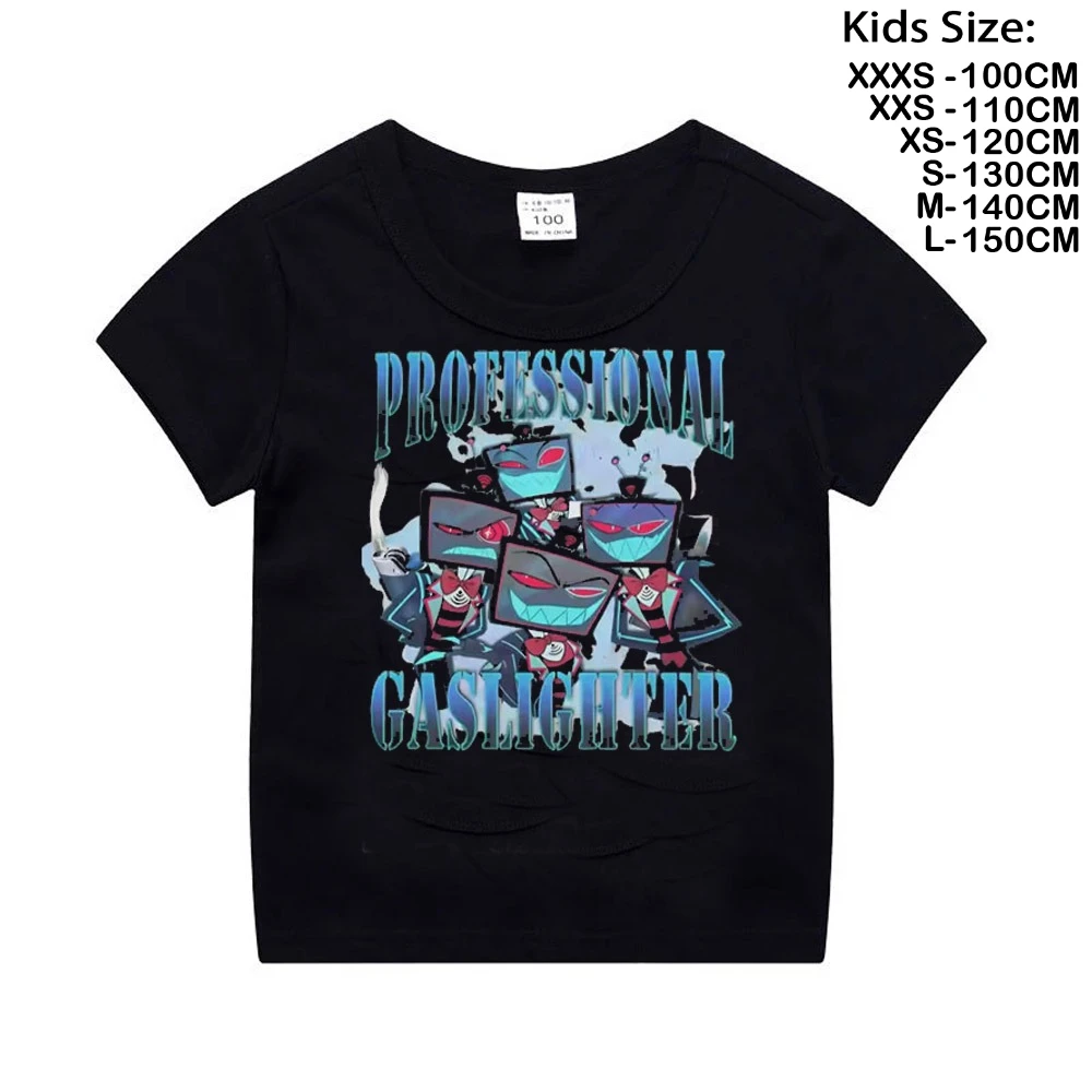 تي شيرت Vox Professional Gaslighter Hazbins Hotels Crazy Cotton تي شيرت للأطفال الصغار فضفاض للفتيات والأولاد بأكمام قصيرة مطبوع تي شيرت Vox Professional Gaslighter Hazbins Hotels Crazy Cotton تي شيرت للأطفال الصغار فضفاض للفتيات والأولاد بأكمام قصيرة مطبوع