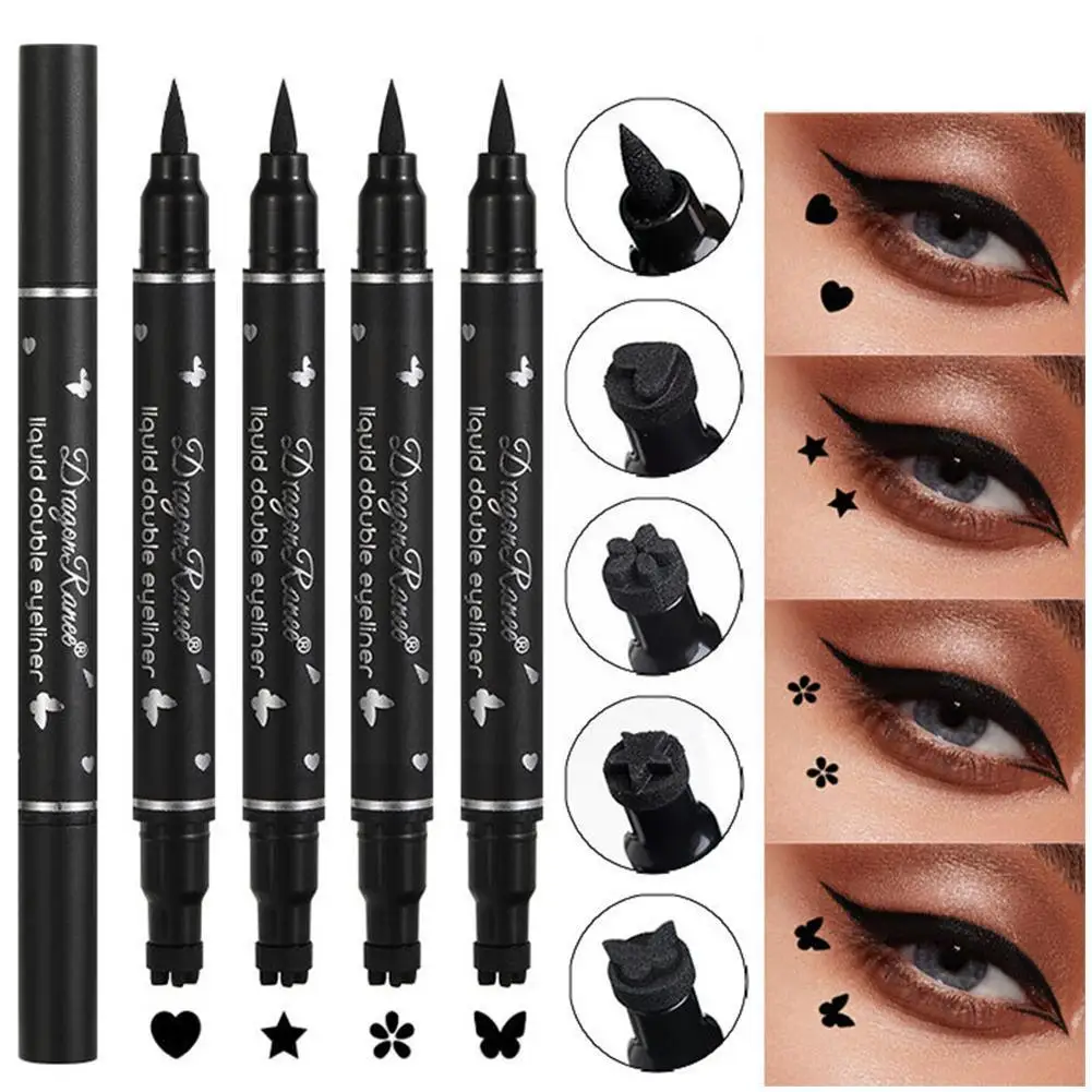 

2 IN 1 Butterfly Seal Eyeliner Pen Star Moon Stamp Long-Lasting Makeup Eyes Liner Liquid Eye Waterproof Black Pencil Cosmet S4K4