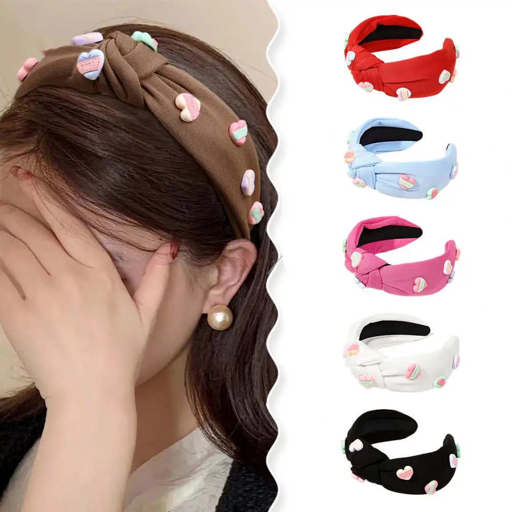 Hairband Heart Pendant Knot Elastic Anti-slip Wide Band Hair Decoration Soft Fabric Lightweight Lady Heaband Hairhoop
Hairband Heart Pendant Knot Elastic Anti-slip Wide Band Hair Decoration Soft Fabric Lightweight Lady Heaband Hairhoop