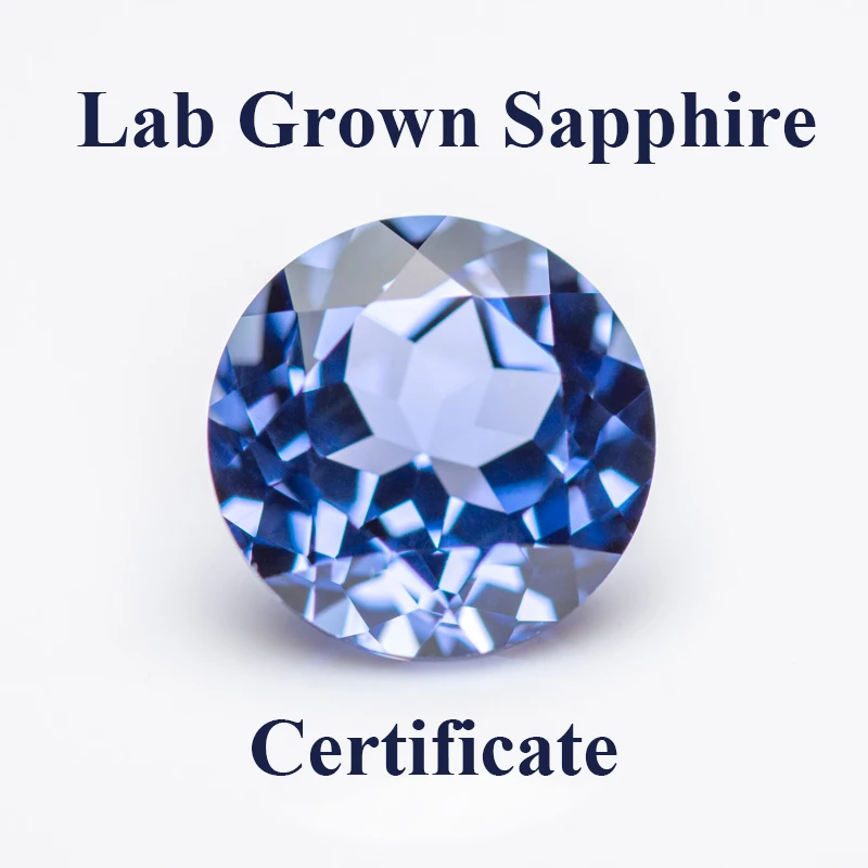

Lab Grown Sapphire Round Shape Cornflower Color Charm Beads for DIY Jewelry Making Pendant Materials Selectable AGL Certificate