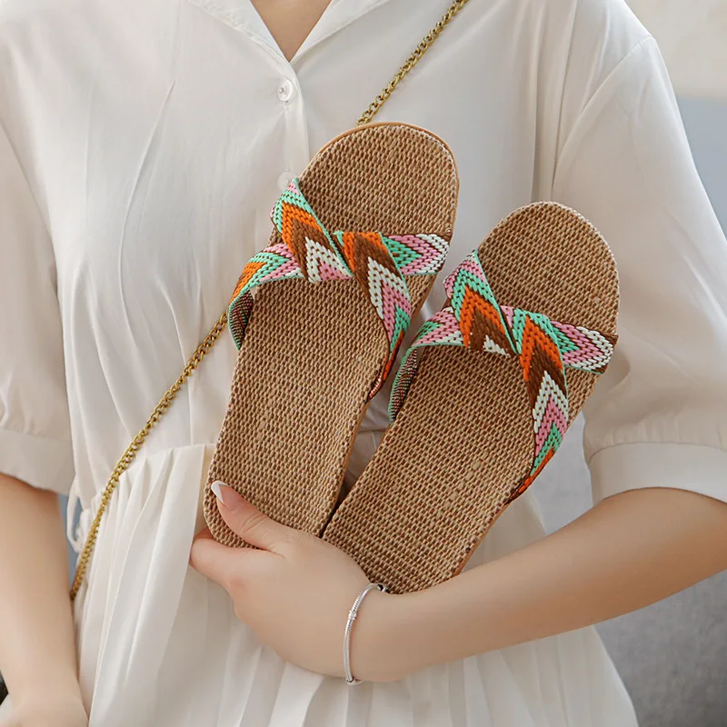 

ALA Rising|2024 New Style Linen Shoes For Women Beach Style Vocation Comtable Shoes High Quality Soft Shoes