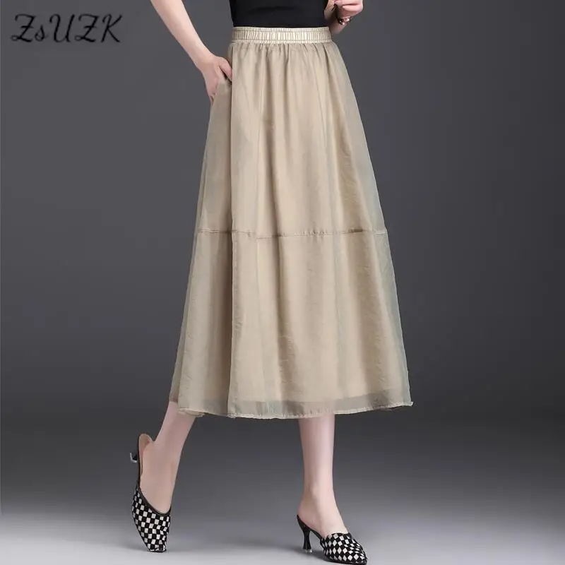 ZUZK Summer Light Thin Tulle Fashion Skirts For Women 2022 New Elastic Waist Korea Style Fairy Skirt Loose Casual Skirt Jupe
ZUZK Summer Light Thin Tulle Fashion Skirts For Women 2022 New Elastic Waist Korea Style Fairy Skirt Loose Casual Skirt Jupe