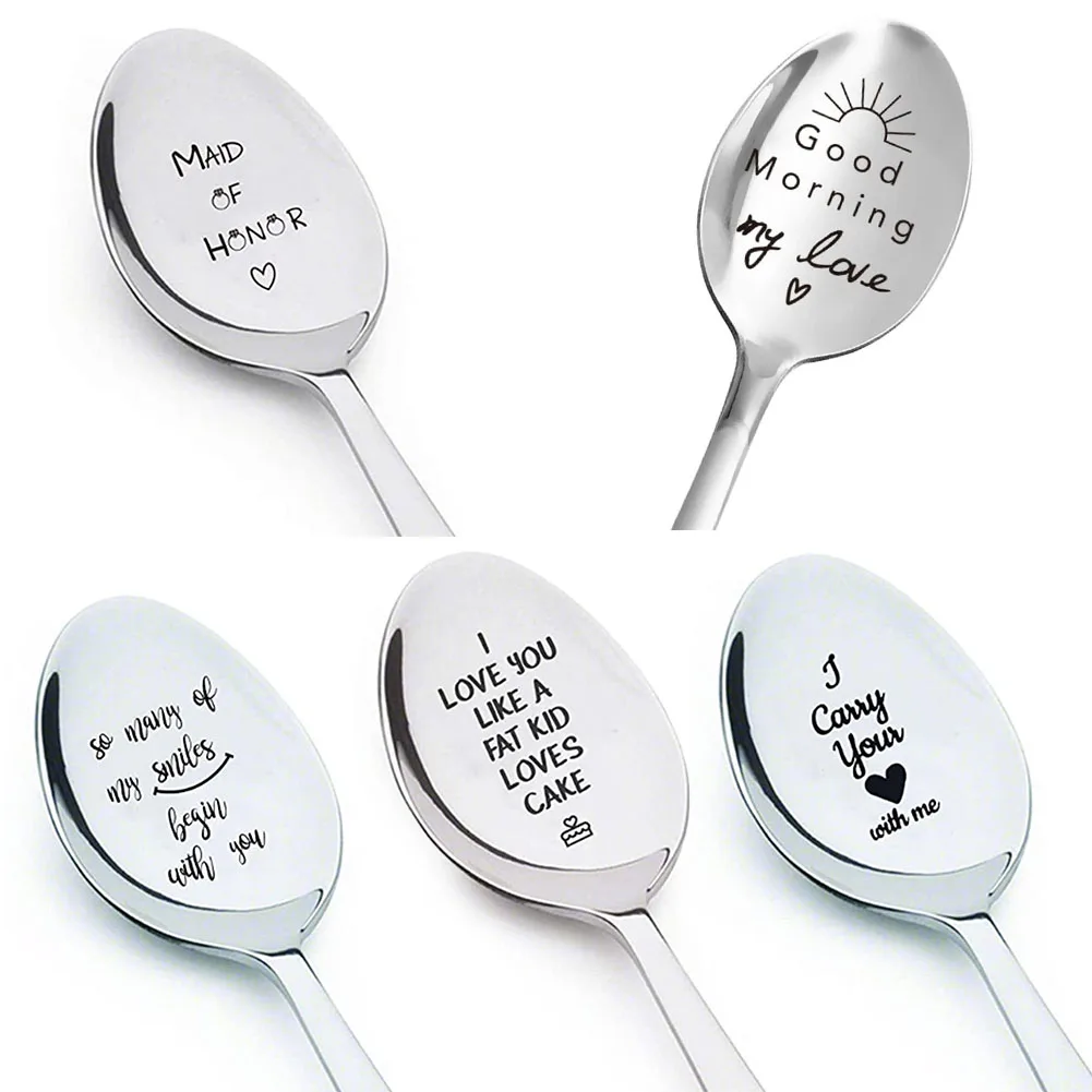 1pc Spoons Stainless Steel Teaspoons Personalised Engraved Coffee Spoon For Ice Cream Dessert Scoop Kitchen Tableware Gift
1pc Spoons Stainless Steel Teaspoons Personalised Engraved Coffee Spoon For Ice Cream Dessert Scoop Kitchen Tableware Gift