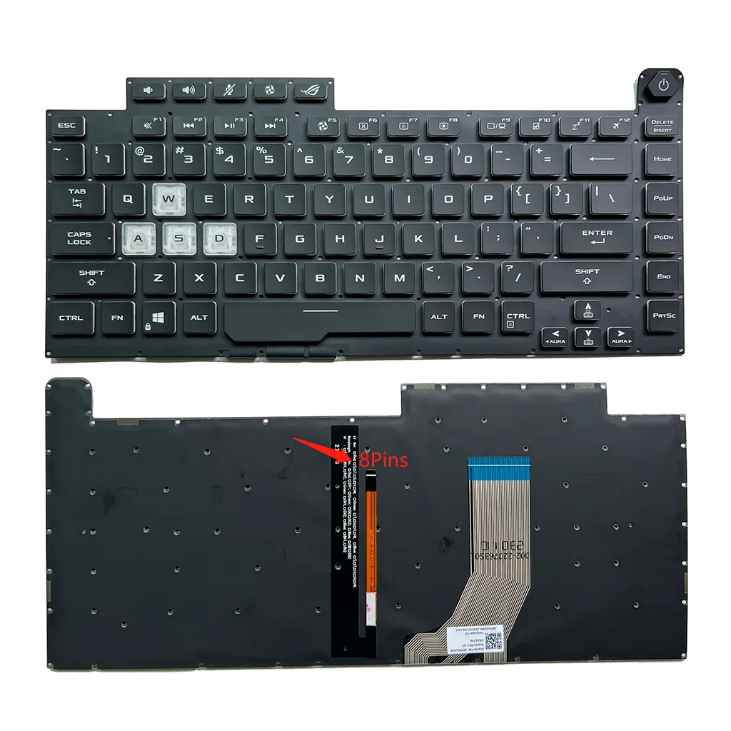 

New Russian Spanish French US RGB Backlit For ASUS ROG Strix G G531 G531GT G531GU G531GW G15 G512 G512LV G512LW Keyboard RU SP