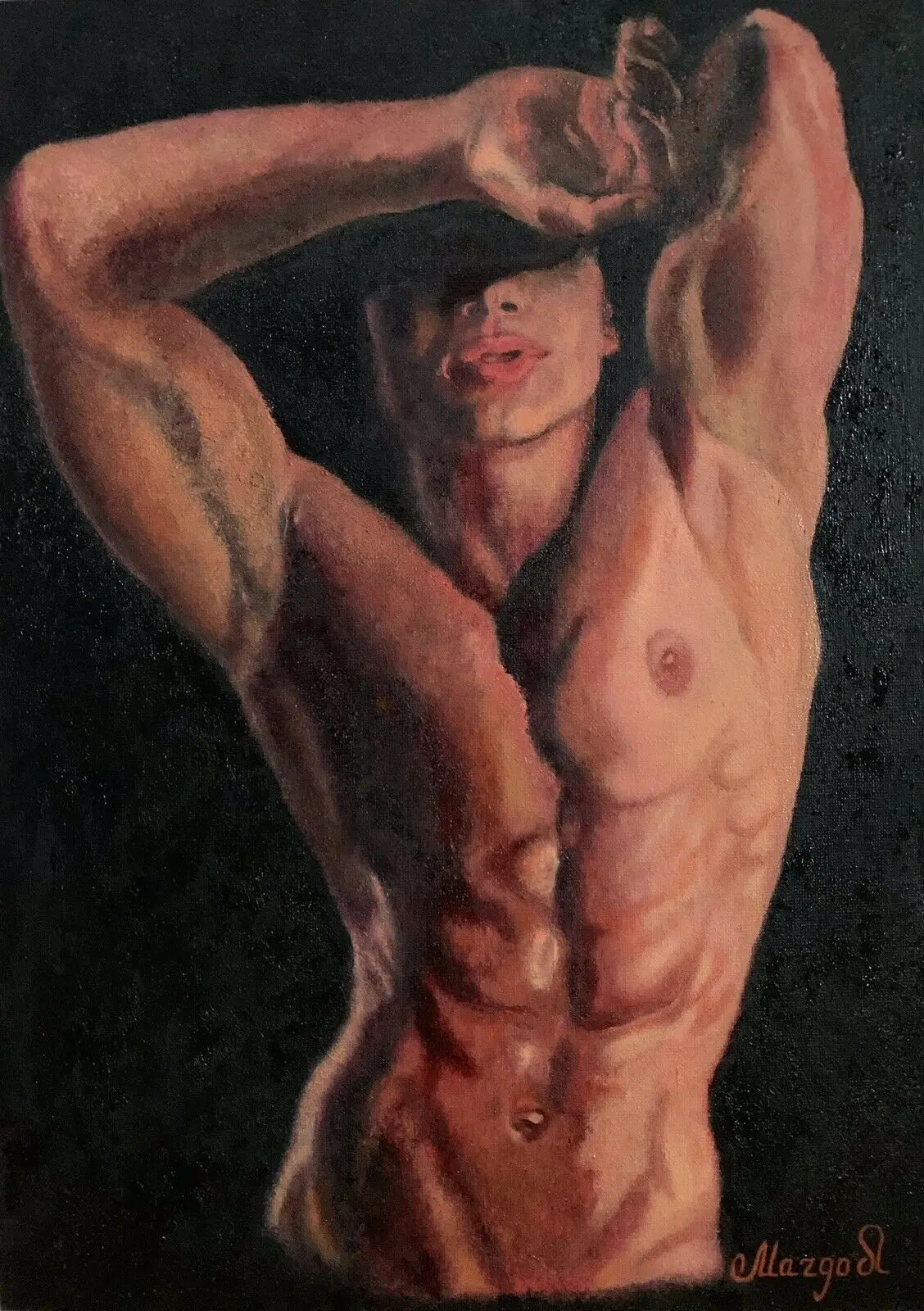 100% handpainted EROTIC ART NUDE MALE TORSO GAY INTEREST ORIGINAL OIL PAINTING by MARGO LEONARD
100% handpainted EROTIC ART NUDE MALE TORSO GAY INTEREST ORIGINAL OIL PAINTING by MARGO LEONARD