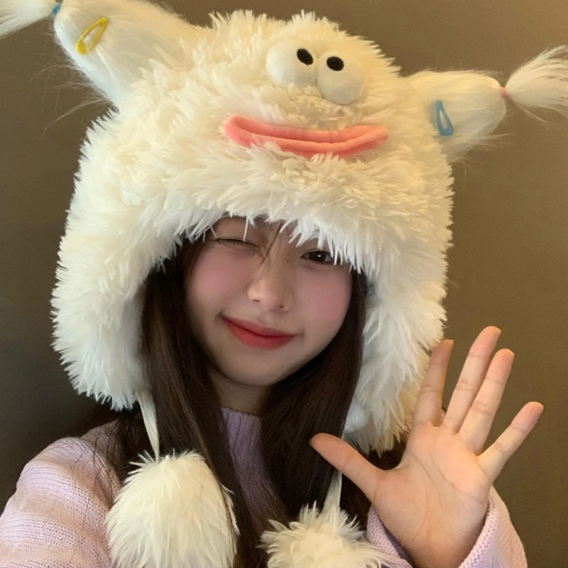 Cartoon Adorkable Hat Girls Headgear for Outdoors Furry Skiing Full Lips Furry Pigtails Winter Beanie for Skiing Camping
Cartoon Adorkable Hat Girls Headgear for Outdoors Furry Skiing Full Lips Furry Pigtails Winter Beanie for Skiing Camping