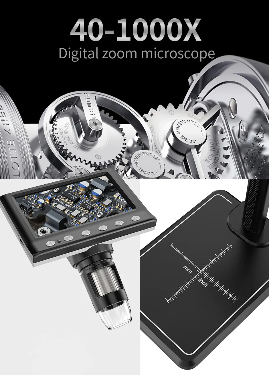 4.3 in LCD Digital Microscope 40-1000X Coin Microscope for Error Coins USB Magnifier Micro Scope with High Stand 8 LED For Kids 5 Mallzona Safa8fd7889db42719363c2cba3401ca4D 4.3 in LCD Digital Microscope 40-1000X Coin Microscope for Error Coins USB Magnifier Micro Scope with High Stand 8 LED For Kids Mallzona