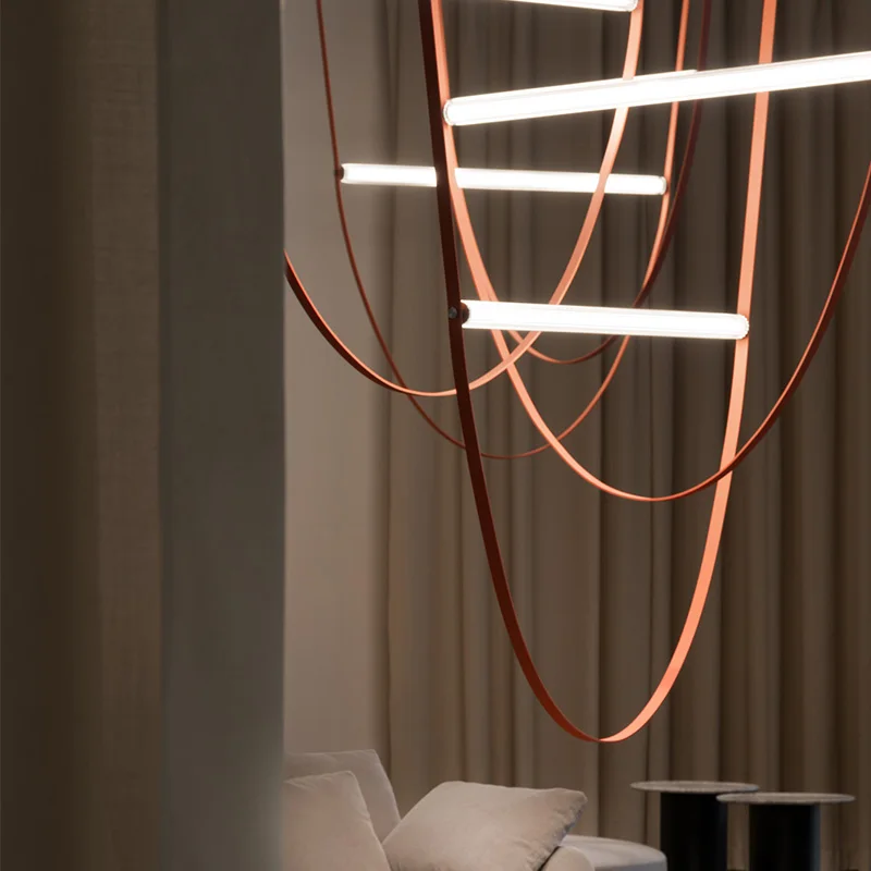 Italy Designer Leather Belt Chandelier Lights Postmodern Glass Tube Belt LED Hanging Lamp Villa Loft Luxury Suspension Light
Italy Designer Leather Belt Chandelier Lights Postmodern Glass Tube Belt LED Hanging Lamp Villa Loft Luxury Suspension Light