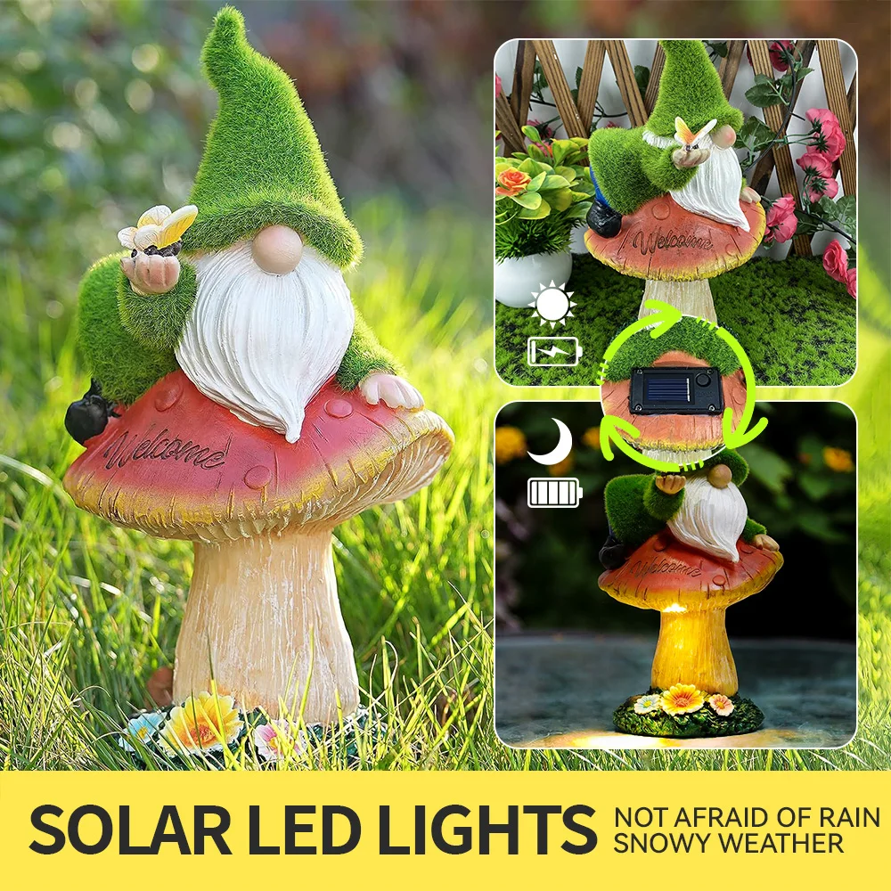Solar Mushroom Light Waterproof LED Lamp Resin Cartoon Gnome Lamp Decoration Gift For Outdoor Garden Lawn Landscape Park Yard
Solar Mushroom Light Waterproof LED Lamp Resin Cartoon Gnome Lamp Decoration Gift For Outdoor Garden Lawn Landscape Park Yard