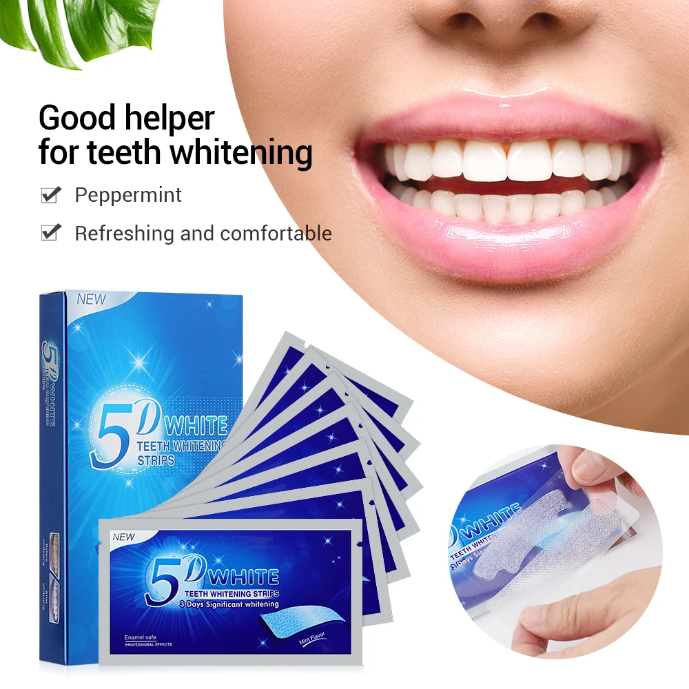 14pcs/box 5D Teeth Whitening Strips Toothpaste Gel Oral Hygiene Care Double Elastic Teeth Bleaching Strips False Teeth Veneers
14pcs/box 5D Teeth Whitening Strips Toothpaste Gel Oral Hygiene Care Double Elastic Teeth Bleaching Strips False Teeth Veneers