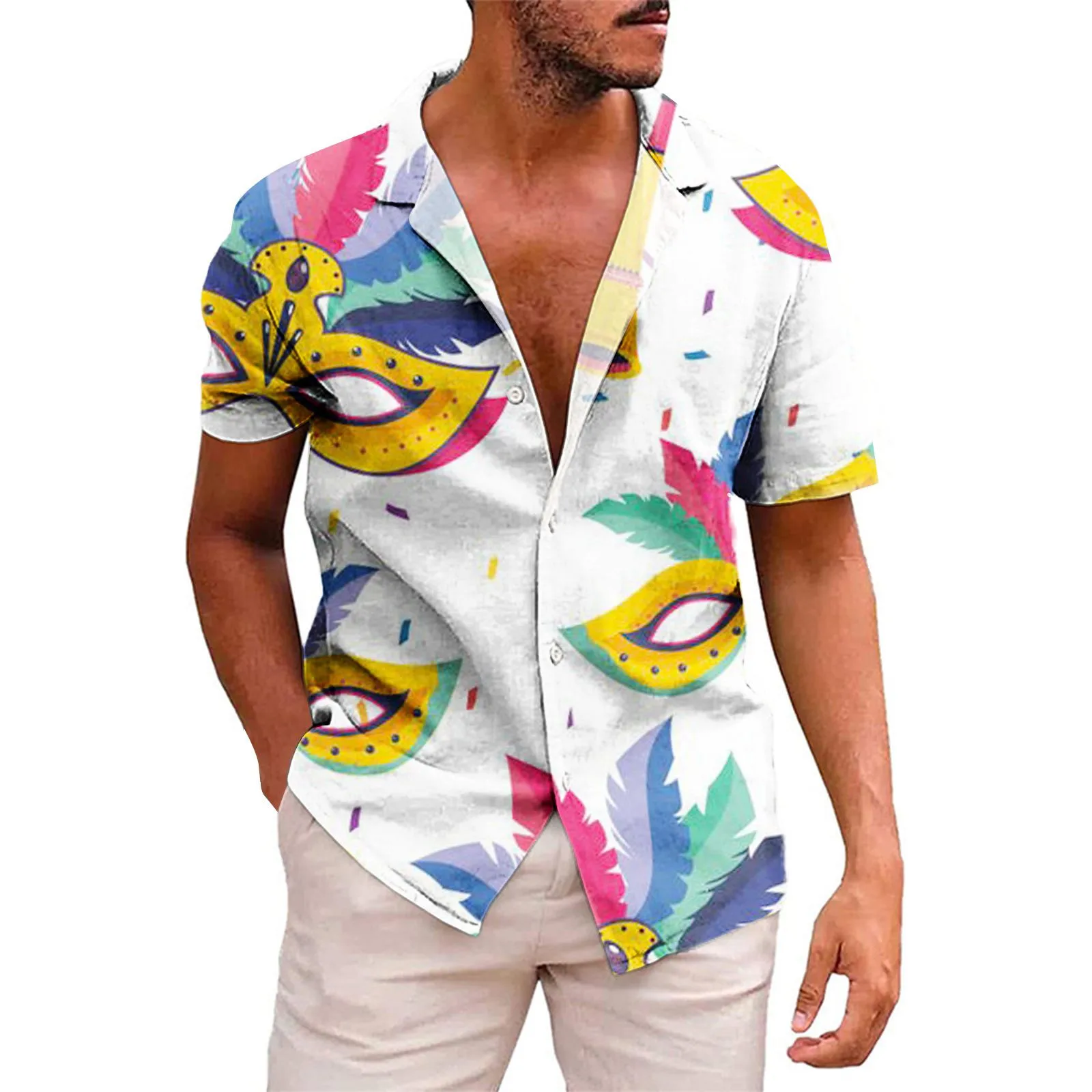 Men's 3D Carnival Digital Print Personality Fashion Short Sleeve Shirt Cotton Short
Men's 3D Carnival Digital Print Personality Fashion Short Sleeve Shirt Cotton Short