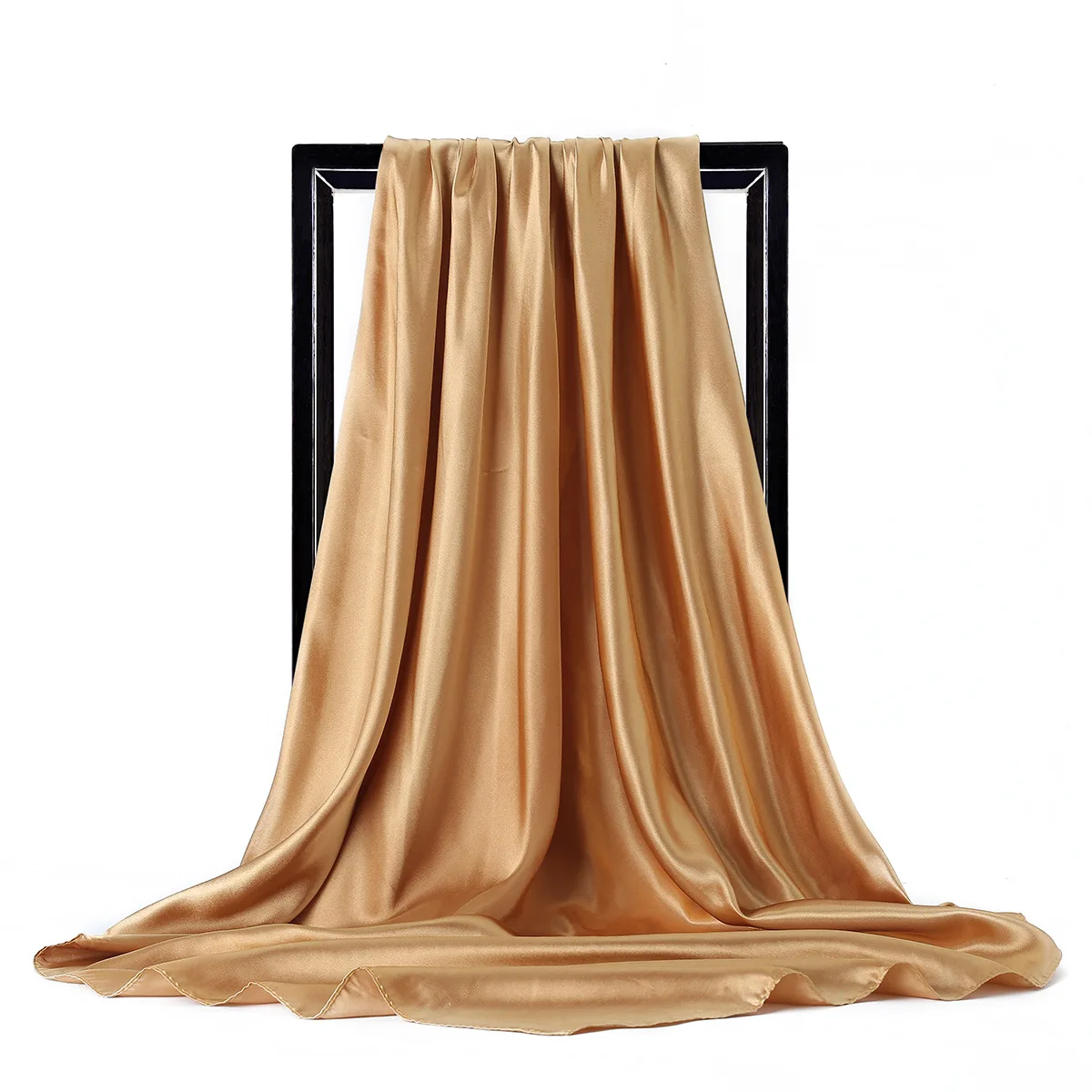 Luxury Brand Silk Scarf Women Satin Solid color Hijab Scarves Muslim Pareo Bandana Female Shawl Wrap Headband 90*90cm 2035 14 Safaf34b000b5473caa1f6632f893d538h