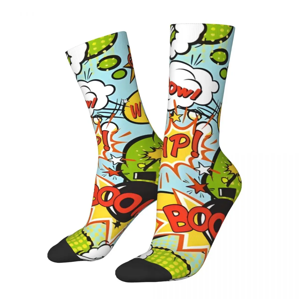 

Hip Hop Vintage Trule Pop Art Explosive Comics Crazy Men's Socks Unisex Street Style Seamless Printed Happy Crew Sock Boys Gift