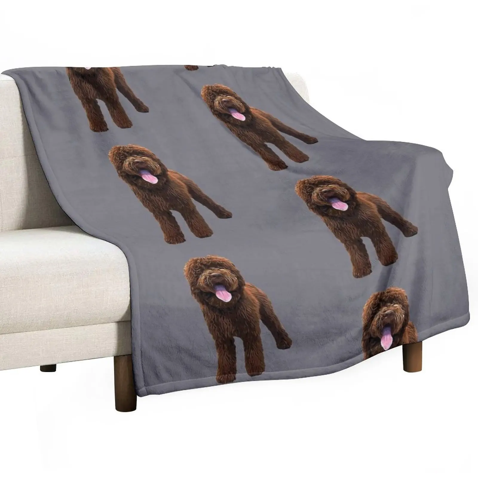 

Labradoodle Chocolate Brown Throw Blanket Fluffy Blankets Large Nap Blanket Retro Blankets