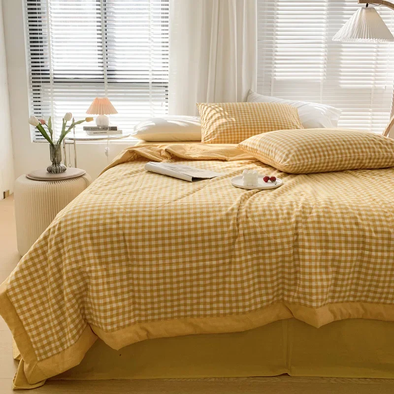 Double Bed Comforter Plaid King Size Bed Quilt All Cotton Summer for Sleeping Air Conditioning Comforter Four Piece Set
Double Bed Comforter Plaid King Size Bed Quilt All Cotton Summer for Sleeping Air Conditioning Comforter Four Piece Set