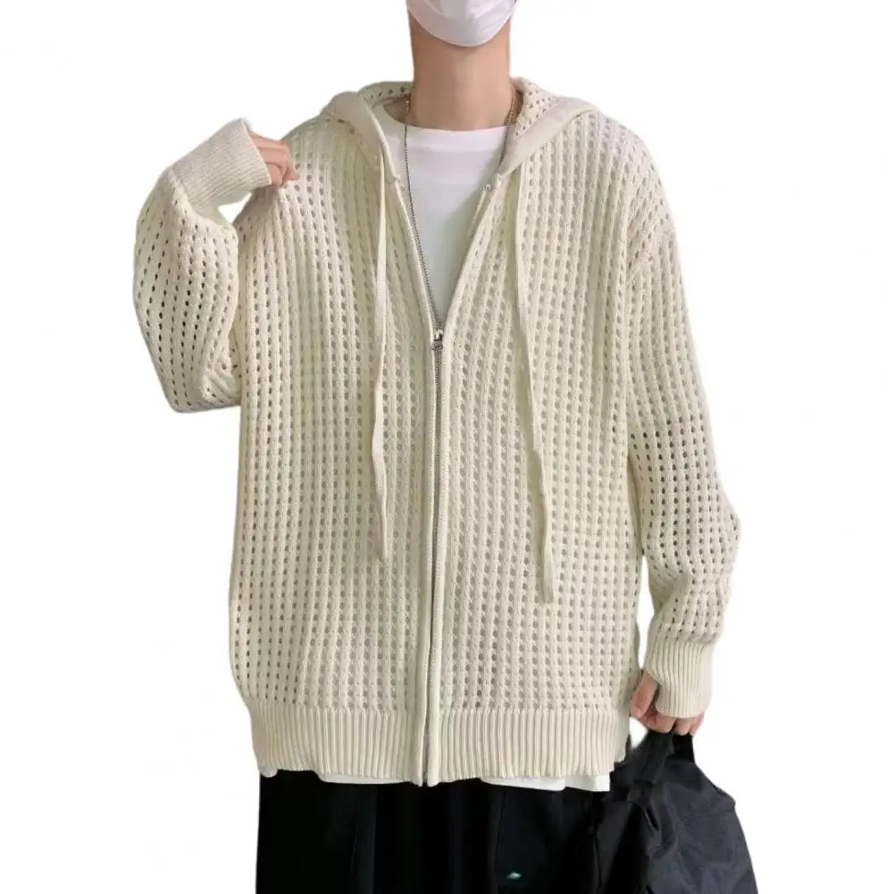 Men Sweater Long Sleeve Zipper Closure Hollow-out Men Hooded Sweater Coat Autumn Cardigan Gift
Men Sweater Long Sleeve Zipper Closure Hollow-out Men Hooded Sweater Coat Autumn Cardigan Gift