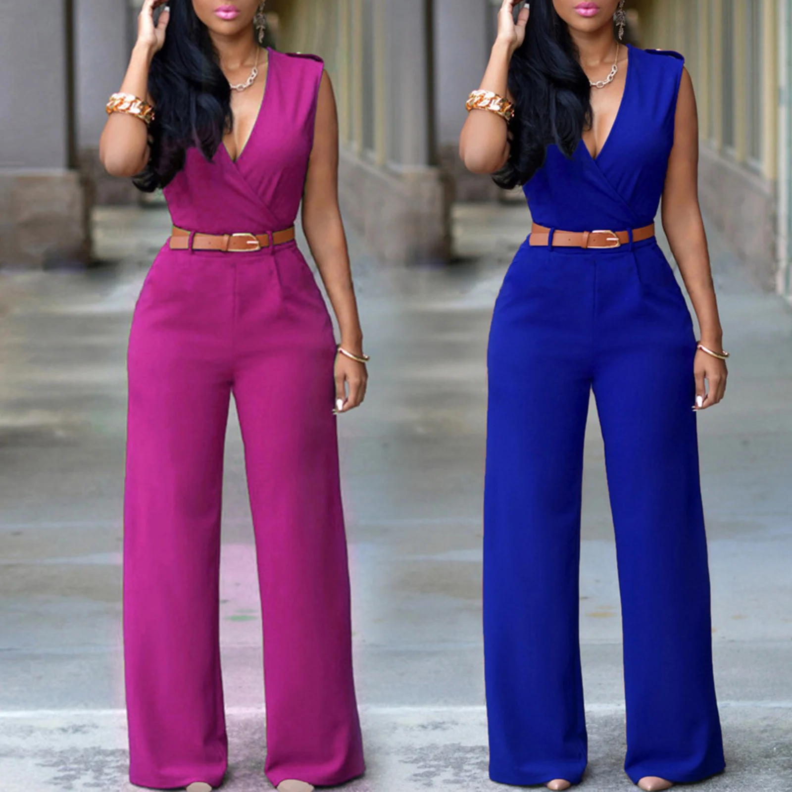 Women's Solid Tank Jumpsuit Sleeveless Deep V Neck Wide Leg Long Pants Rompers for Working Dating Daily Wearings d88 
Women's Solid Tank Jumpsuit Sleeveless Deep V Neck Wide Leg Long Pants Rompers for Working Dating Daily Wearings d88