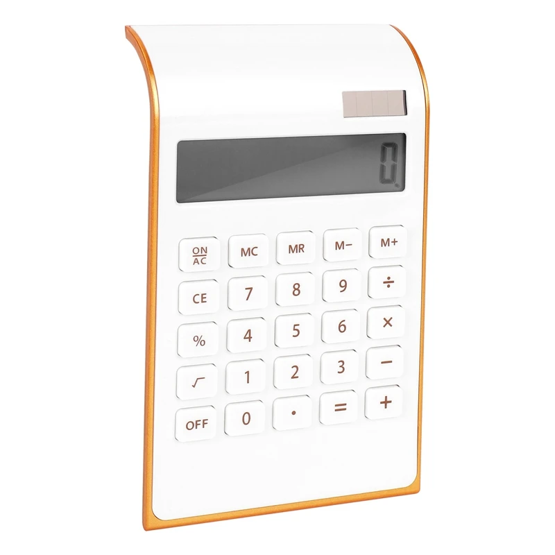

Calculator, Slim Elegant Design, Office/Home Electronics, Dual Powered Desktop Calculator, Solar Power, 10 Digits, Tilted LCD Di