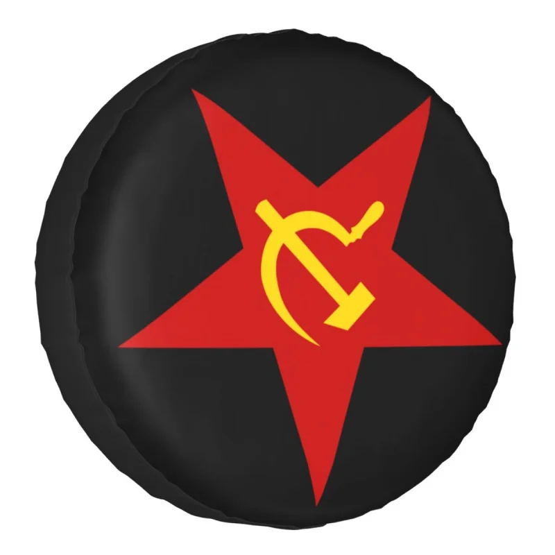 

Soviet Union Red Star Hammer And Sickle Spare Tire Cover for Jeep Hummer Custom CCCP USSR Flag Car Wheel Covers 14" 15" 16" 17"