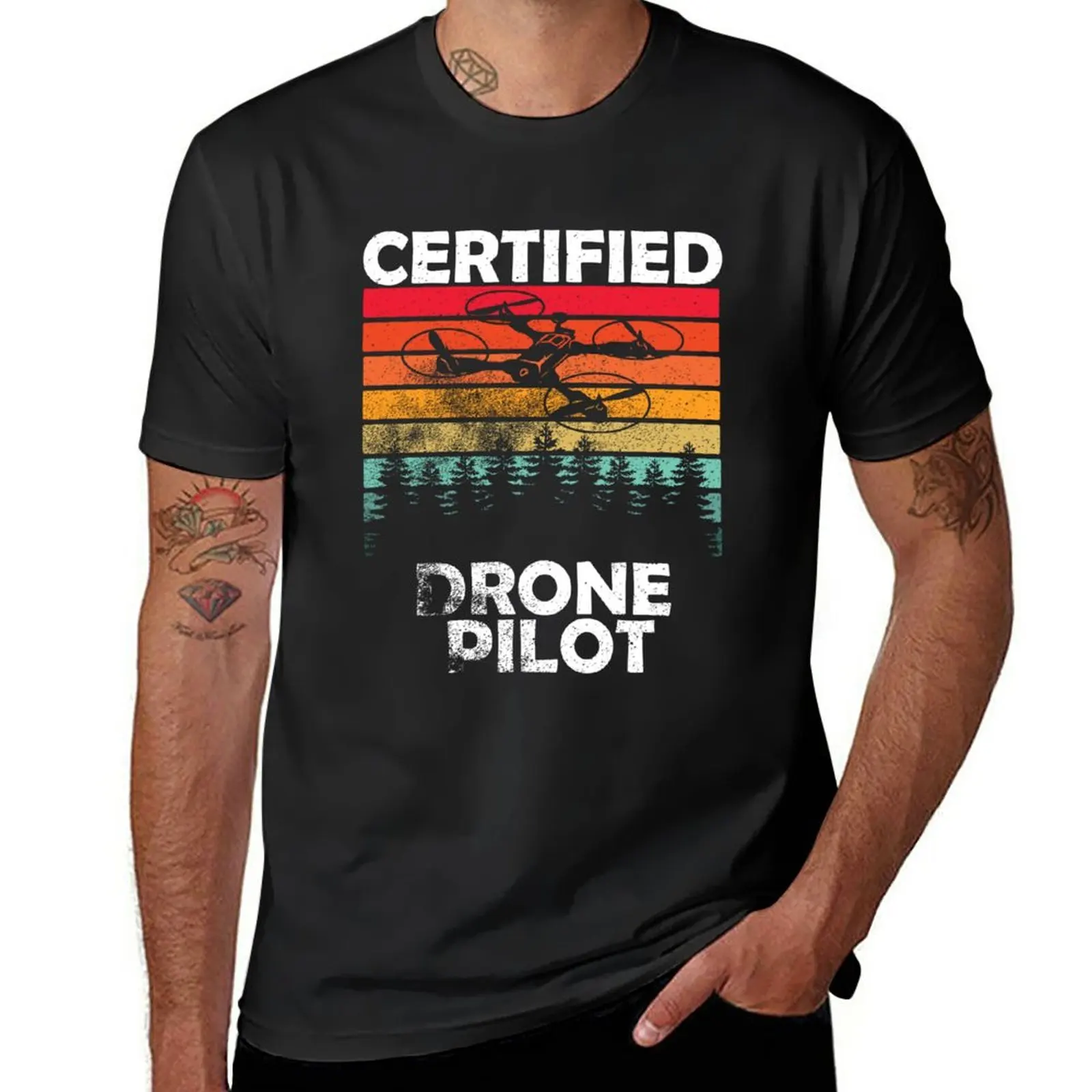 

New Certified drone pilot fpv drone Funny drone T-Shirt shirts graphic tees hippie clothes oversized t shirt men