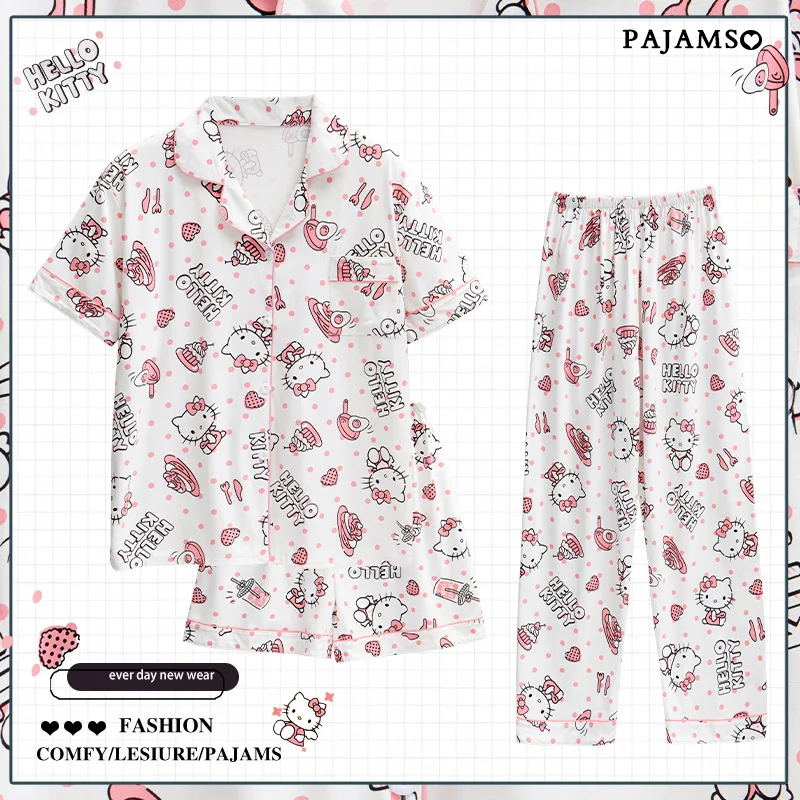 Kawaii Sanrio, Hello Kitty 3 шт. пижамный комплект аниме мультфильм Cinnamoroll шорты с коротким рукавом Брюки Kuromi печать домашняя одежда
Kawaii Sanrio, Hello Kitty 3 шт. пижамный комплект аниме мультфильм Cinnamoroll шорты с коротким рукавом Брюки Kuromi печать домашняя одежда