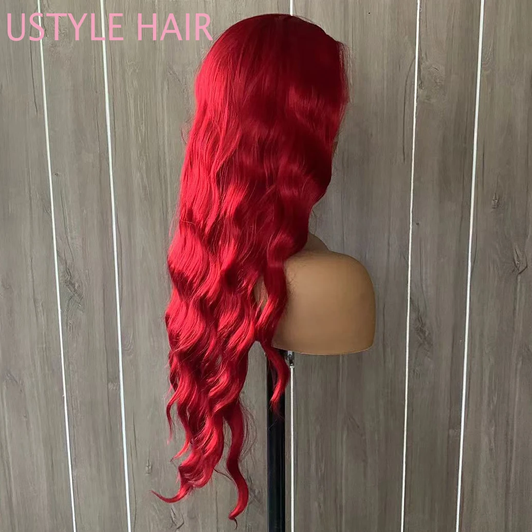 UStyleHair Brown Wig Lace Front Wig Synthetic Long Body Wave Wigs Heat Resistant Lace Wig Daily Used Cosplay Natural Hairline 9 Safbf78c30d974f05becdf830fc258fe4s