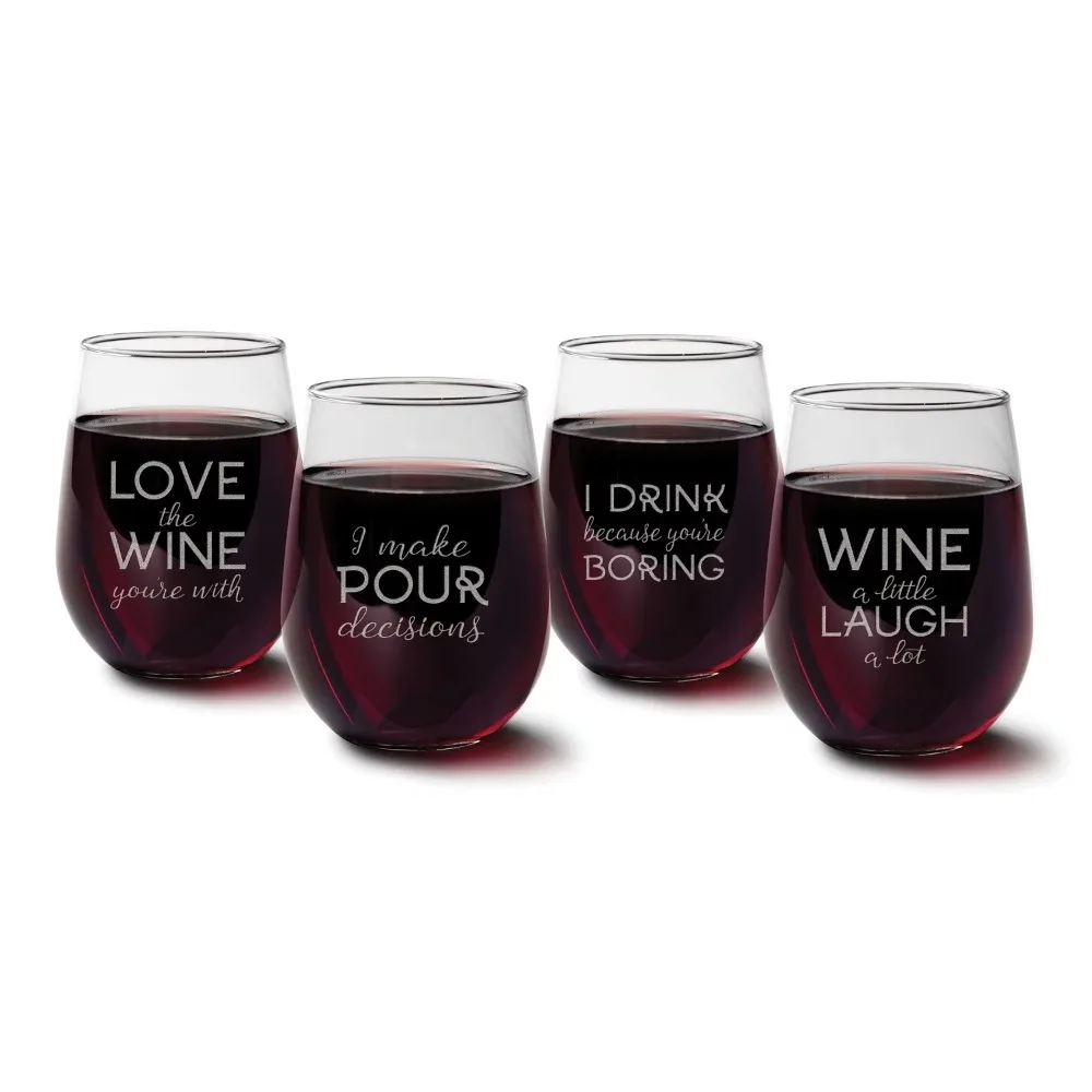

Goblet Glass Set Set of 4 Stemless Wine Glass Set Drinking Cup Glassware Glasses Luxury Cups Cocktail Tumbler Drinkware Kitchen