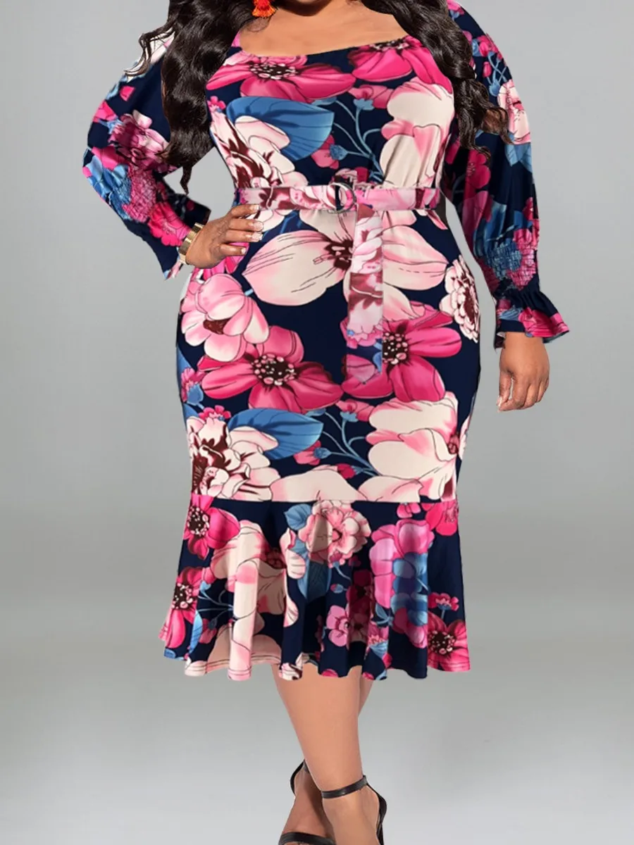 LW Oversize Streetwear for Women Autumn Fashion Floral Print Ruffle Long Sleeve High Waist Vacation Bodycon Midi Dress XL-5XL
LW Oversize Streetwear for Women Autumn Fashion Floral Print Ruffle Long Sleeve High Waist Vacation Bodycon Midi Dress XL-5XL