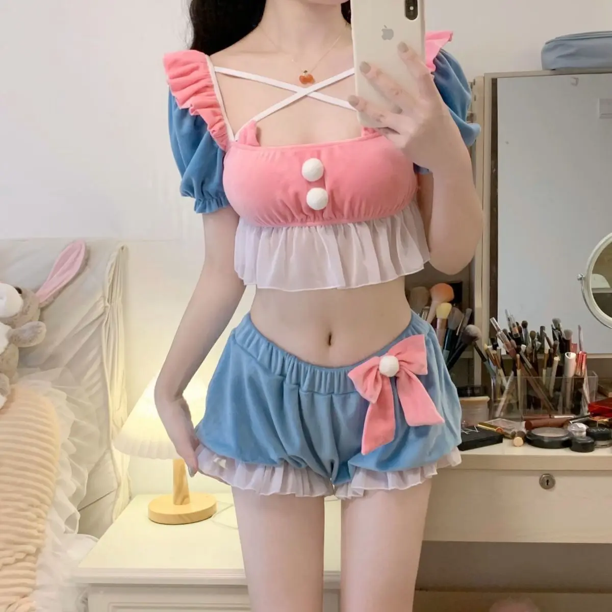 

Underwear Lolita Cartoon Bra Soft Panty Set Pumpkin Panty Japanese Kawaii School Girl Push Up Bras Lingerie Intimate