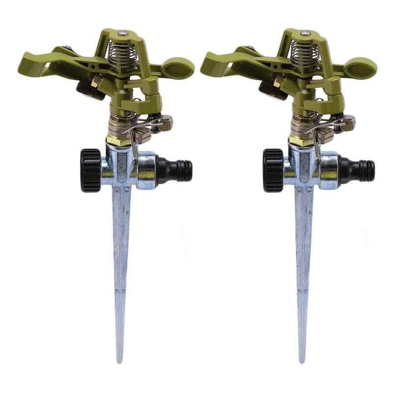 2X 360 Degree Rotary Irrigation Sprayer Sprinkler For Lawn Garden Yard Golf Grass Metal Impulse Spike Hose Sprinkler
2X 360 Degree Rotary Irrigation Sprayer Sprinkler For Lawn Garden Yard Golf Grass Metal Impulse Spike Hose Sprinkler