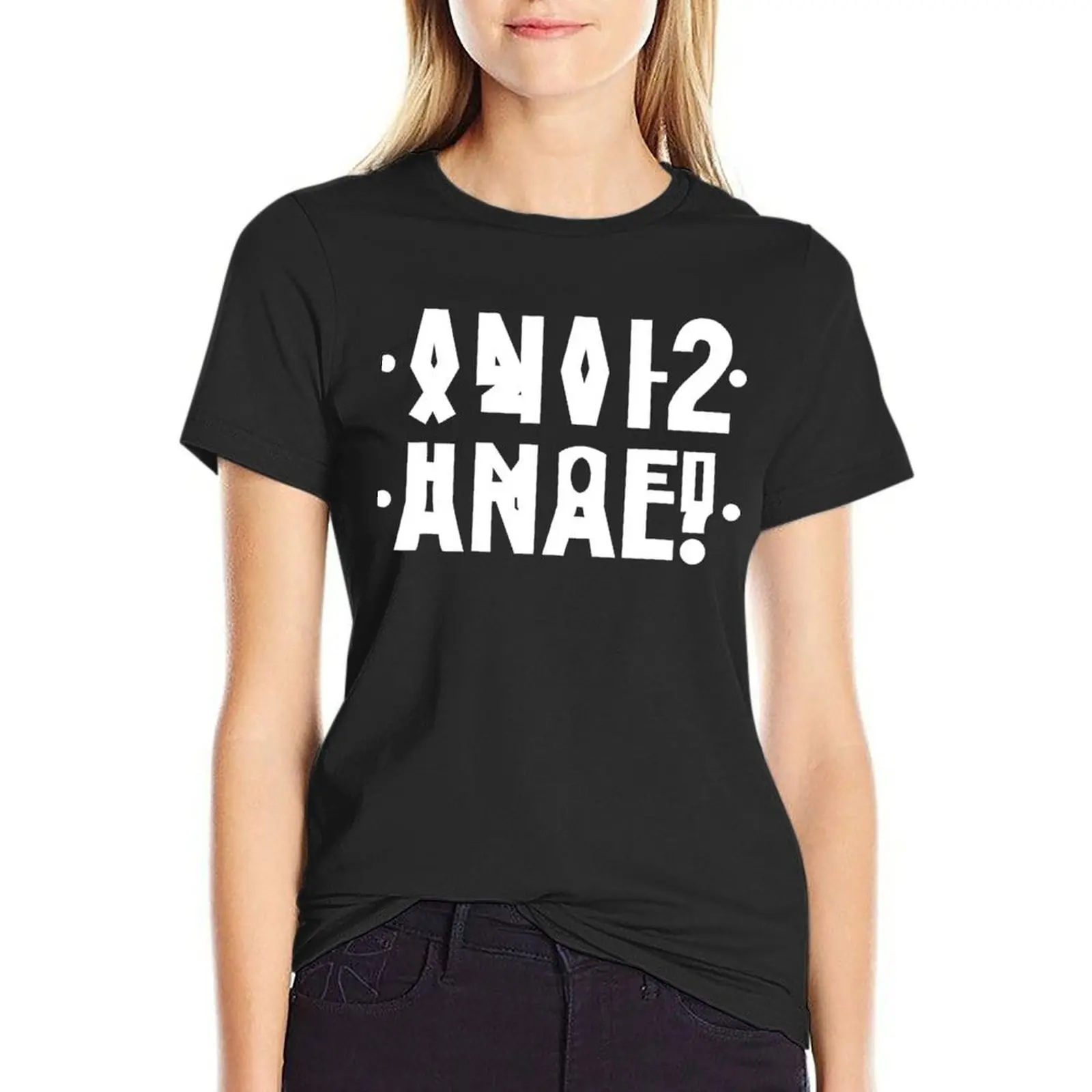 

Funny Anal Hidden Message Anal Russian Letter 2021 Reflex T-Shirt, T-Shirt Women's tops Woman clothing t shirt Women